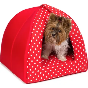 Pelíšek pro psa Iridog Kukaň pro psa IGLOO no.2 40 x 40 x 40 cm červená