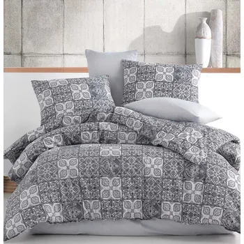 Povlečení Povlečení bavlněné Ceramica šedé EMI: Francouzský set1 220x200 + 2x (90x70)