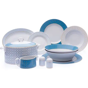 Jídelní set Victoria, jídelní souprava, 25 d., Azuro, porcelán Leander