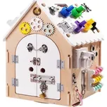 Derrson Montessori Svítící activity board domeček 47x33x33 cm bílý