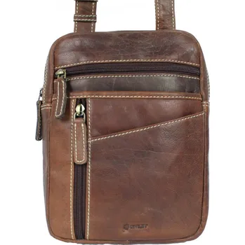 DIVILEY Pánská kožená taška přes rameno Jerry hnědá