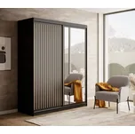 Šatní skříň s posuvnými dveřmi Delia - 160 cm Barva: Černá