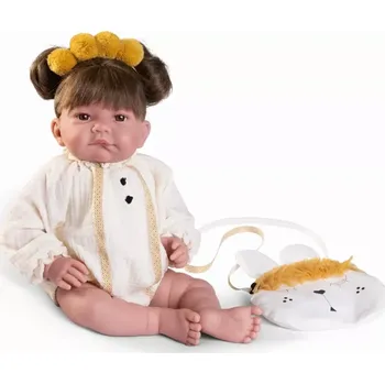 Panenka Realistická panenka - miminko holčička Nica s kabelkou "zajíčkem" od firmy Antonio Juan ze Španělska (Recién Nacida Nica coletas)