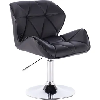 LuxuryForm DESIGN Kosmetická židle MILANO na stříbrném talíři - černá (VPT)