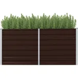 ZBXL Zahradní vyvýšený záhon hnědý 160 x 40 x 77 cm pozinkovaná ocel