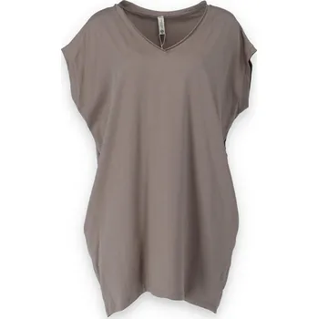 Dámské tričko Tunika basic 24083 Itálie barva: hnědá-fango , velikost: Univerzální-jedna velikost