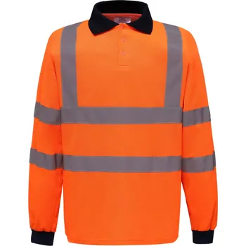 Pánské tričko Yoko Reflexní polo triko HVJ310 Fluorescent Orange 4XL