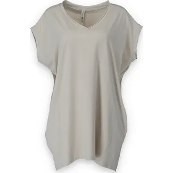 Dámské tričko Tunika basic 24083 Itálie barva: béžová, velikost: Univerzální-jedna velikost