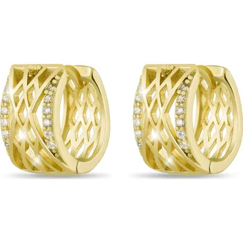 Náušnice biju Pozlacené náušnice 14k kruh se zirkony 1003098