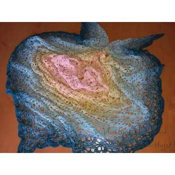 Šátek Šátek Nostalgie - růžová, meruňka, tyrkys, zelená