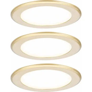 Bodové svítidlo PAULMANN LED vestavná nábytková svítidla 3ks sada kruhové 65mm 3x2,5W 230/12V 3000K zlatá mat