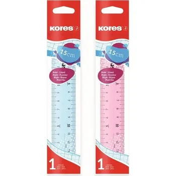 pravítka Pravítko Kores, 15 cm, mix barev