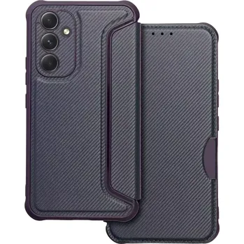 Ultimátní knížkové flip pouzdro Coolcase RAZOR Carbon - Samsung Galaxy A55 5G - tmavě modré (Flipové knížkové vyklápěcí pouzdro RAZOR Book s designem karbonu na mobilní telefon Samsung Galaxy A55 5G - tmavě modré)