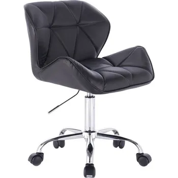 LuxuryForm DESIGN Kosmetická židle MILANO na stříbrné podstavě s kolečky - černá (VPT)