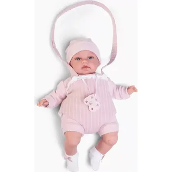 Panenka Realistické miminko holčička Toneta v nosítku od firmy Antonio Juan ze Španělska (Baby Toneta palabritas con portabebé)