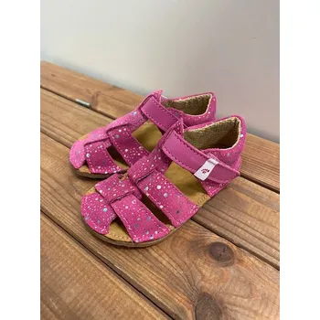 Chlapecké sandály Barefoot sandále SAM - Fuxia/glitter, Ef Barefoot Velikost: 26