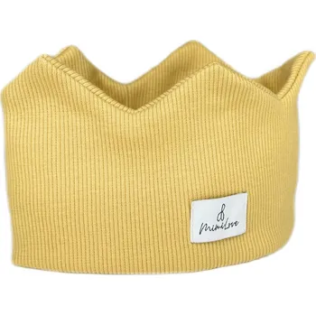 Čelenka Mimilove Bavlněná čelenka KORUNKA 6-12m. Hořčicová