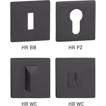 Dveřní kování TI - ROZETA - HR 5S rozety WC BS PVD - Černá matná PVD (155)
