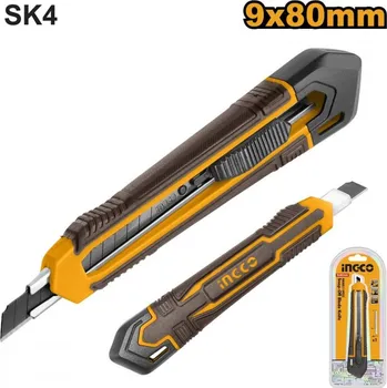 Pracovní nůž Nůž lamací 9mm s tlačítkem, ergonomické tělo INGCO 1x čepel