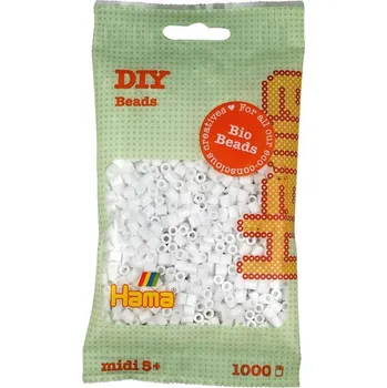 Dětské zboží HAMA BIO korálky v sáčku bílé 1.000ks MIDI