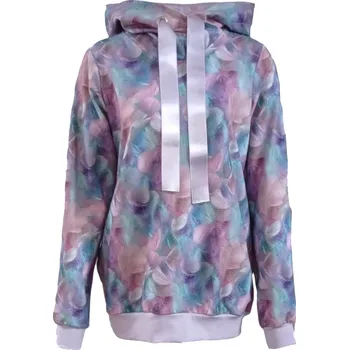 Dámská mikina Dámská mikina s kapucí Barevná peříčka S