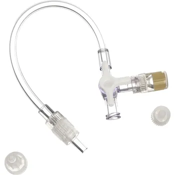 Trojcestný kohout s hadičkou 10 cm, vnitřní o 3 mm, IN zátka