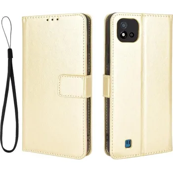 Pouzdro na mobilní telefon Crazy PU kožené peněženkové pouzdro na mobil Realme C11 (2021) - zlaté