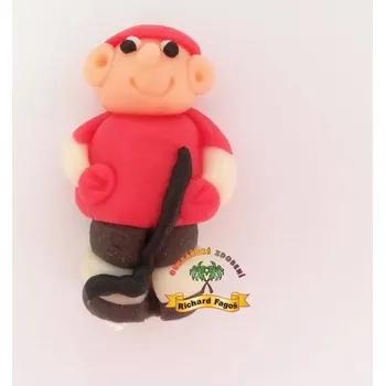 Figurka Figurka na dort hokejista červený dres 6cm z kokosové hmoty - Fagos