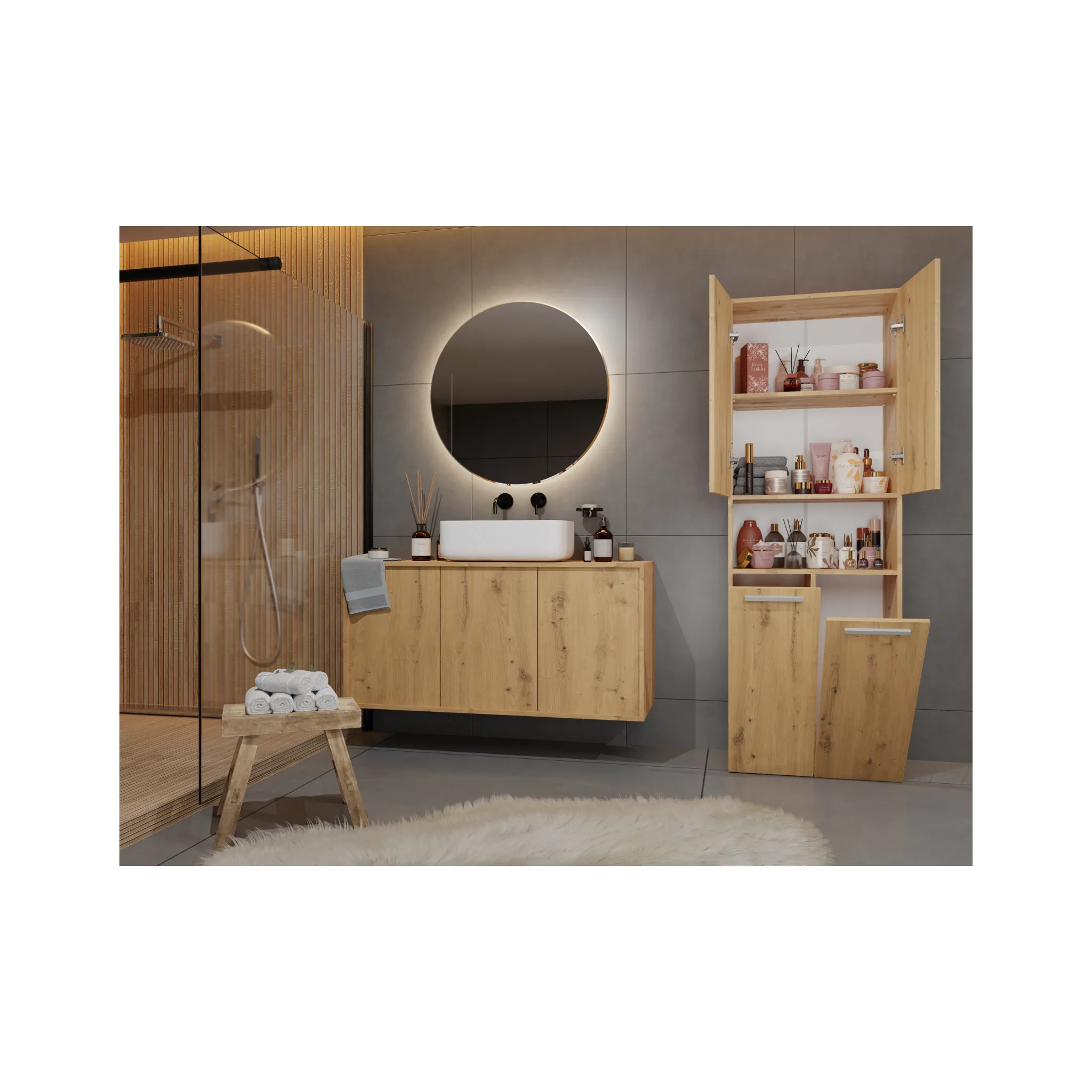 Fotografie 3 - Koupelnový nábytek Topeshop Nel DK 2K dub artisan