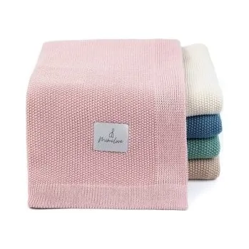 Dětská deka MimiLove Bambusová dečka v úpletu rýžový vzor - Pudrová růž