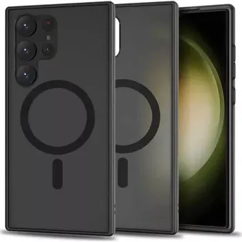 Pouzdro na mobilní telefon Kryt Samsung Galaxy S23 Ultra Tech-Protect Magmat MagSafe matná černá
