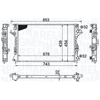 Chladič motoru Chladič, chlazení motoru MAGNETI MARELLI 350213152200