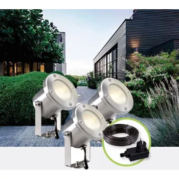 Venkovní osvětlení Garden Lights Catalpa SET 3x LED 3W 230lm, + trafo + kabel, set zahradních LED reflektorů, Garden Lights