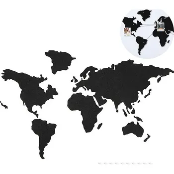 Samolepící dekorace Sortland Korková mapa na zeď nalepovací - černá