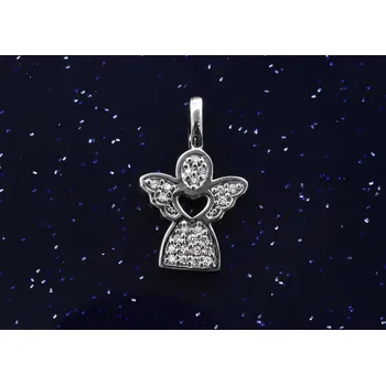 Přívěsek Zlatý bílý anděl P093, Au 585/1000, 1,45g (14kt,váha 1,45g)