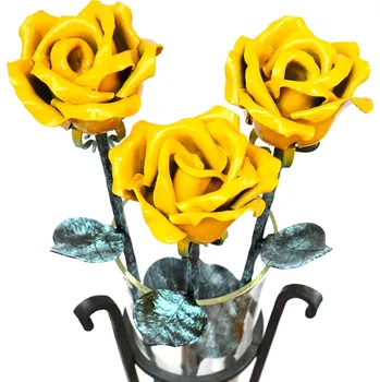 Pugét velkých Radotínských růží - žluté - 3