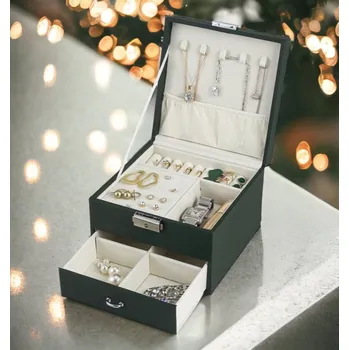 Šperkovnice Flamenco Mystique Elegantní Šperkovnice PD153ZIE, Ekoskóra, Metalový Zámek, Velurový Interiér