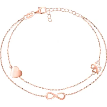 Náramek Brilio Silver Dvojitý bronzový náramek s ozdobami BRC34R + 2 měsíce na vrácení zboží