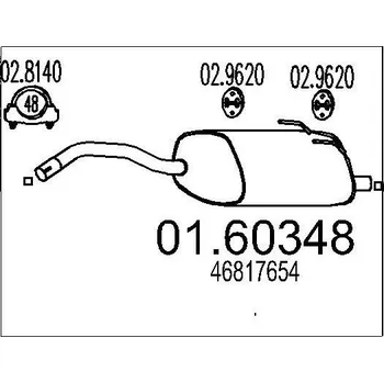 Tlumič výfuku Zadní tlumič výfuku MTS 01.60348