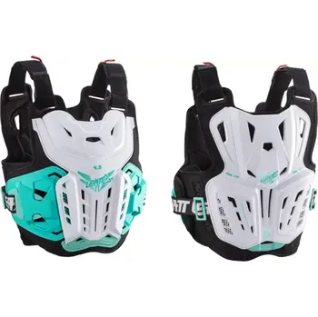 Motocyklový chránič hrudi a pátěře a Dámský chránič hrudi a zad LEATT 4.5 Jacki Chest Protector Fuel bílá/černá/zelená, jednotná velikost váha jezdkyně 50 - 90 KG, výška 160 - 180 CM (Chránič hrudi na motokros, enduro, downhill )