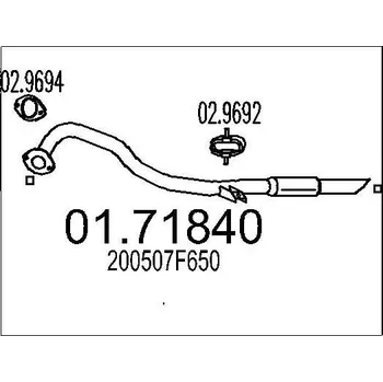 Auto-moto Výfuková trubka MTS 01.71840