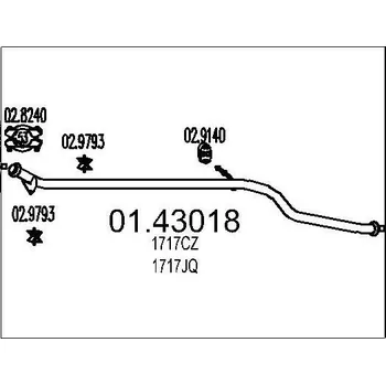 Auto-moto Výfuková trubka MTS 01.43018