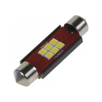 Autožárovka LED sufit (42mm) bílá, 12/24V, 6LED/2835SMD