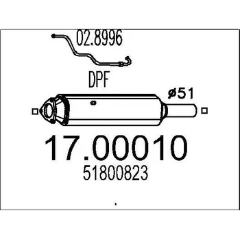 Filtr pevných částic Filtr pevnych castic, vyfukovy system MTS 17.00010