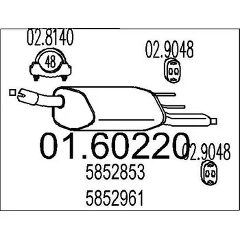Tlumič výfuku Zadní tlumič výfuku MTS 01.60220