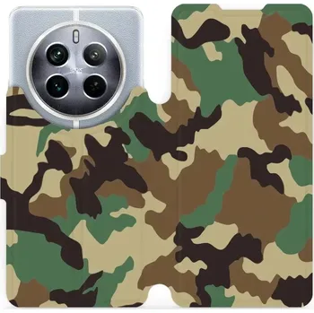 Pouzdro na mobilní telefon Flipové pouzdro Mobiwear - Realme 12 Pro Plus 5G - V111P Maskáče (Knížkové flip pouzdro, obal, kryt na mobil Realme 12 Pro Plus 5G - V111P Maskáče, materiál Umělá kůže + TPU - ochrana 360°, stojánek, silikonová vanička, magnetické zavírání)