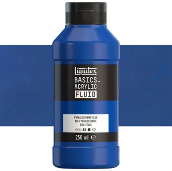 Vodová barva Akrylová barva Liquitex Basics Fluid - Phthalocyanine Blue Balení: 250 ml