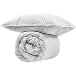 By Nord BIO bavlněné povlečení DAGNY 220x140/70x50cm bílé s černým proužkem