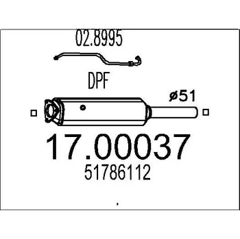 Filtr pevných částic Filtr pevnych castic, vyfukovy system MTS 17.00037