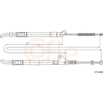 Brzdový systém Lanovod parkovací brzdy COFLE 17.1416